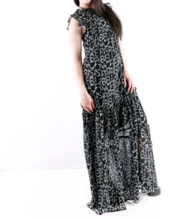 La Piscine Paris Robe longue volantée à motif floraux Isabelle Blanche*Femme Robes