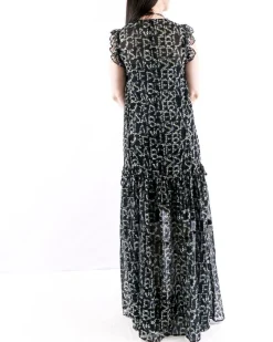 La Piscine Paris Robe longue volantée à motif floraux Isabelle Blanche*Femme Robes