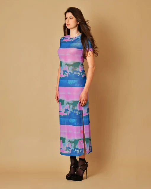La Piscine Paris Robe midi à imprimé graphique Miaou*Femme Robes