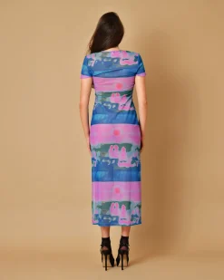 La Piscine Paris Robe midi à imprimé graphique Miaou*Femme Robes