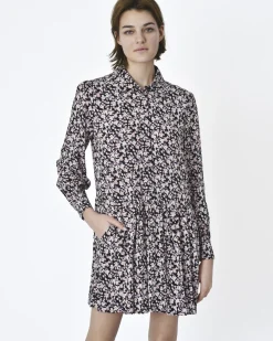 La Piscine Paris Robe motif all over fleur fond noir Idano*Femme Robes