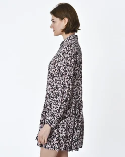 La Piscine Paris Robe motif all over fleur fond noir Idano*Femme Robes
