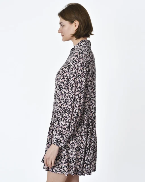 La Piscine Paris Robe motif all over fleur fond noir Idano*Femme Robes