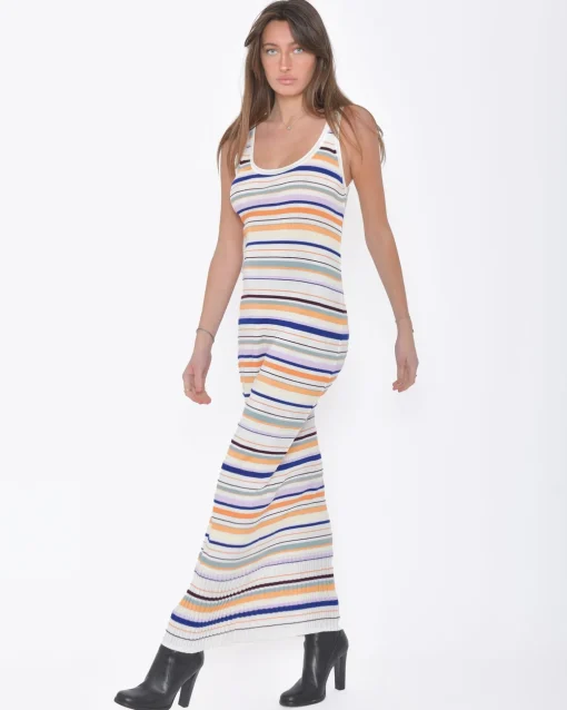 La Piscine Paris Robe moulante longue motif à rayures multicolores Missoni*Femme Robes
