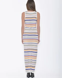 La Piscine Paris Robe moulante longue motif à rayures multicolores Missoni*Femme Robes