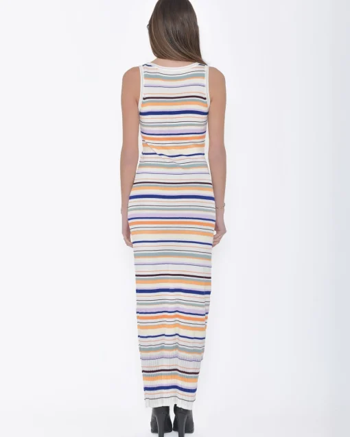 La Piscine Paris Robe moulante longue motif à rayures multicolores Missoni*Femme Robes