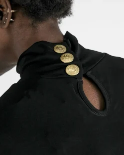 La Piscine Paris Robe moulante e à boutons griffés Balmain*Femme Robes