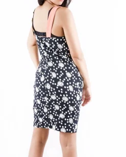 La Piscine Paris Robe noir et he fleurie à broderies Emanuel Ungaro*Femme Robes