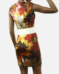 La Piscine Paris Robe courte moulante à imprimé automnal Just Cavalli*Femme Robes