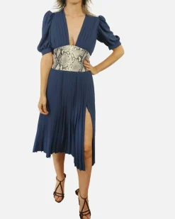 La Piscine Paris Robe plissée à détail python Michael Kors*Femme Robes