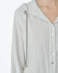 La Piscine Paris Robe rayé blanc écru à capuche Bohelle*Femme Robes