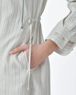 La Piscine Paris Robe rayé blanc écru à capuche Bohelle*Femme Robes