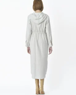 La Piscine Paris Robe rayé blanc écru à capuche Bohelle*Femme Robes