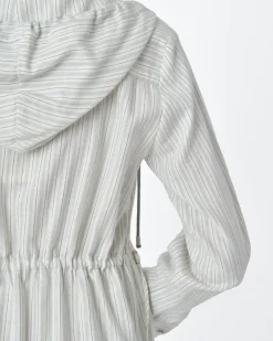 La Piscine Paris Robe rayé blanc écru à capuche Bohelle*Femme Robes