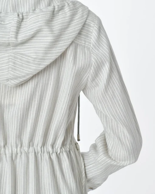 La Piscine Paris Robe rayé blanc écru à capuche Bohelle*Femme Robes