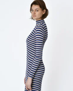 La Piscine Paris Robe rayée marron blanc moulante Forte Forte*Femme Robes