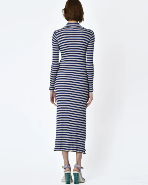 La Piscine Paris Robe rayée marron blanc moulante Forte Forte*Femme Robes