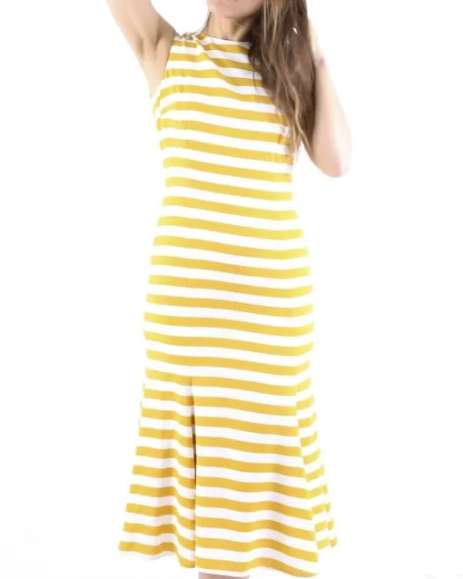 La Piscine Paris Robe sirène en soie he à rayures oranges Dolce & Gabbana*Femme Robes