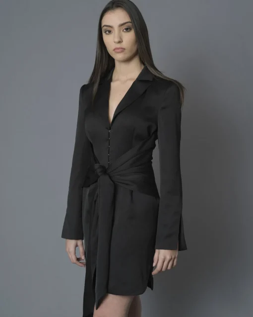 La Piscine Paris Robe smoking à taille drapée Misha Collection*Femme Robes