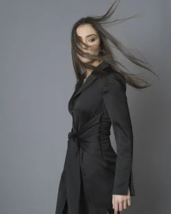 La Piscine Paris Robe smoking à taille drapée Misha Collection*Femme Robes