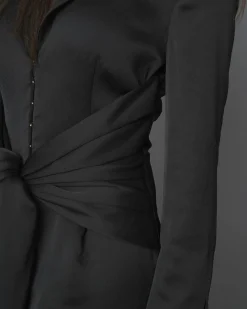 La Piscine Paris Robe smoking à taille drapée Misha Collection*Femme Robes