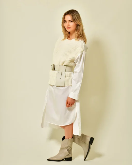 La Piscine Paris Robe-chemise en coton superposée Fabiana Filippi*Femme Robes