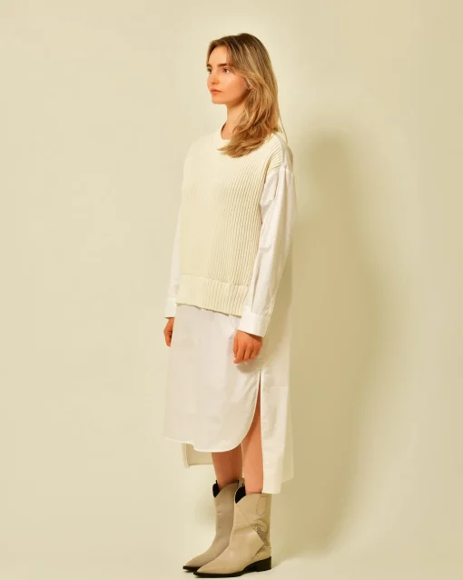 La Piscine Paris Robe-chemise en coton superposée Fabiana Filippi*Femme Robes