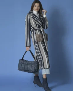 La Piscine Paris Sac à main en cuir blue tressé Falorni*Femme Sacs