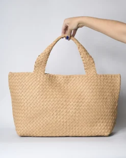 La Piscine Paris Sac à main en cuir crème tressé Falorni*Femme Sacs