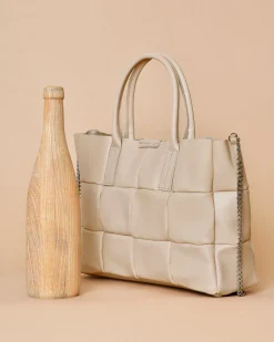 La Piscine Paris Sac à main en cuir lisse beige rosé Falorni*Femme Sacs