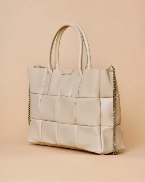 La Piscine Paris Sac à main en cuir lisse beige rosé Falorni*Femme Sacs
