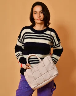 La Piscine Paris Sac à main en cuir texturé clair Falorni*Femme Sacs