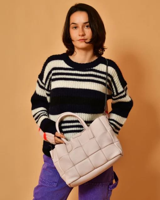 La Piscine Paris Sac à main en cuir texturé clair Falorni*Femme Sacs