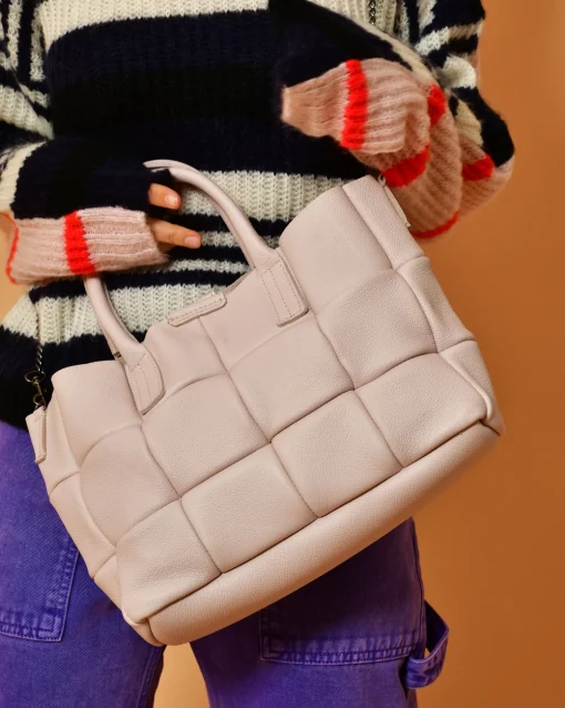 La Piscine Paris Sac à main en cuir texturé clair Falorni*Femme Sacs