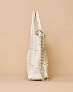 La Piscine Paris Sac à main en cuir texturé beige rosé Falorni*Femme Sacs