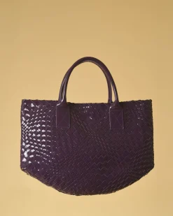 La Piscine Paris Sac à main en cuir vernis tressé Falorni*Femme Sacs
