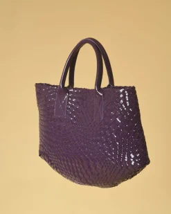 La Piscine Paris Sac à main en cuir vernis tressé Falorni*Femme Sacs