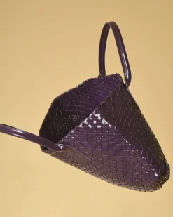 La Piscine Paris Sac à main en cuir vernis tressé Falorni*Femme Sacs