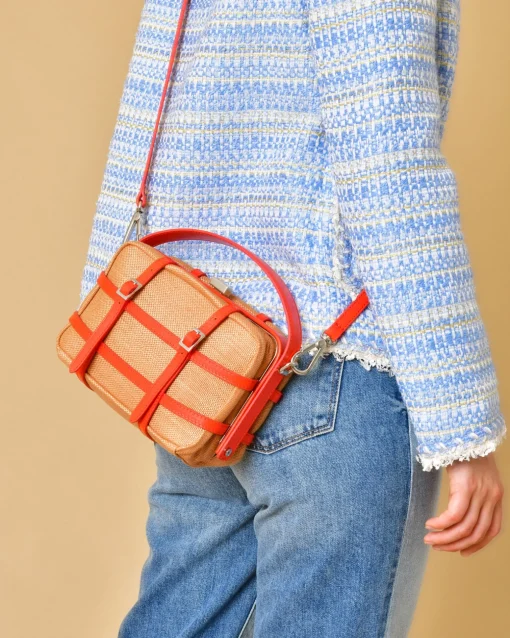 La Piscine Paris Sac à main en raphia et en cuir Tela*Femme Sacs