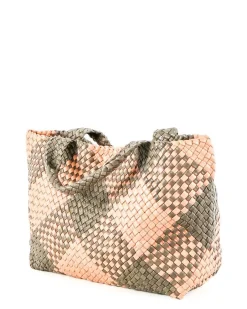 La Piscine Paris Sac cabas en cuir tressés rose et Falorni*Femme Sacs