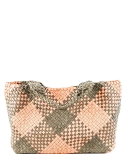 La Piscine Paris Sac cabas en cuir tressés rose et Falorni*Femme Sacs