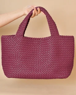 La Piscine Paris Sac en cuir tressé framboise Falorni*Femme Sacs