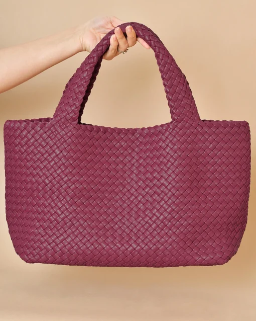 La Piscine Paris Sac en cuir tressé framboise Falorni*Femme Sacs