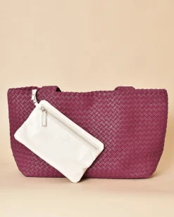 La Piscine Paris Sac en cuir tressé framboise Falorni*Femme Sacs