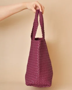 La Piscine Paris Sac en cuir tressé framboise Falorni*Femme Sacs