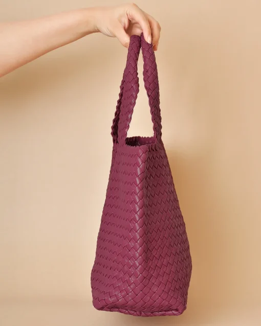 La Piscine Paris Sac en cuir tressé framboise Falorni*Femme Sacs