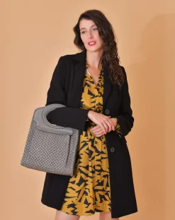 La Piscine Paris Sac en cuir tressé foncé Falorni*Femme Sacs