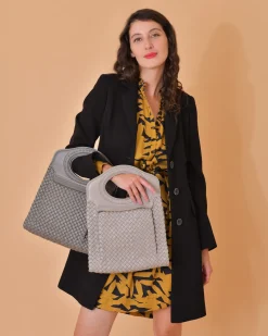 La Piscine Paris Sac en cuir tressé foncé Falorni*Femme Sacs