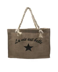 La Piscine Paris Sac en toile de jute "La vie est belle"*Femme Sacs