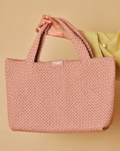 La Piscine Paris Sac porté épaule en cuir tressé poudré Falorni*Femme Sacs